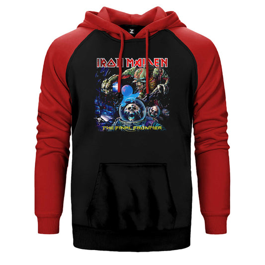 İndirimli Iron Maiden The Final Frontier Kırmızı Renk Reglan Kol Kapşonlu Sweatshirt