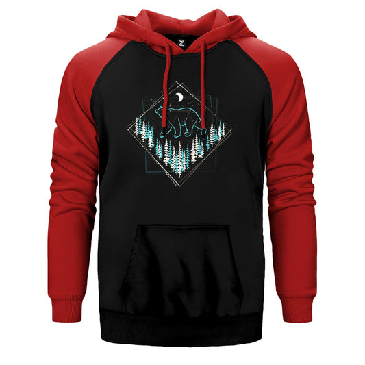 Bear Takım Yıldızı Çift Renk Reglan Kol Sweatshirt / Hoodie