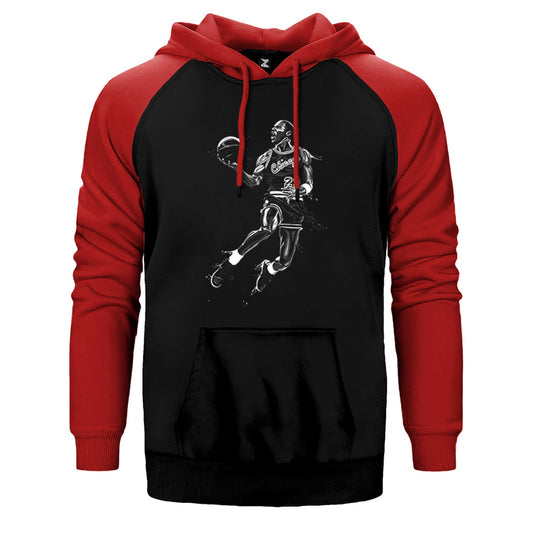 Michael Jordan Black Çift Renk Reglan Kol Sweatshirt / Hoodie