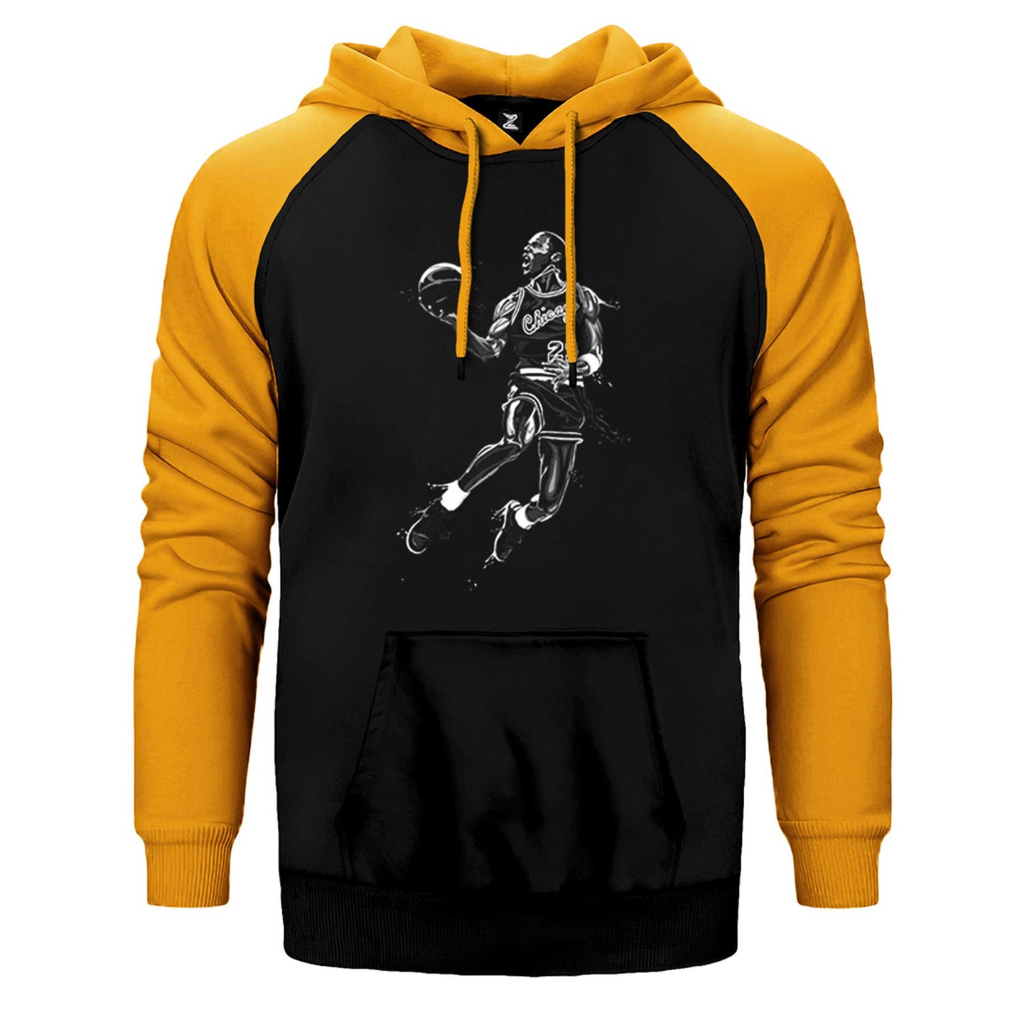 Michael Jordan Black Çift Renk Reglan Kol Sweatshirt / Hoodie