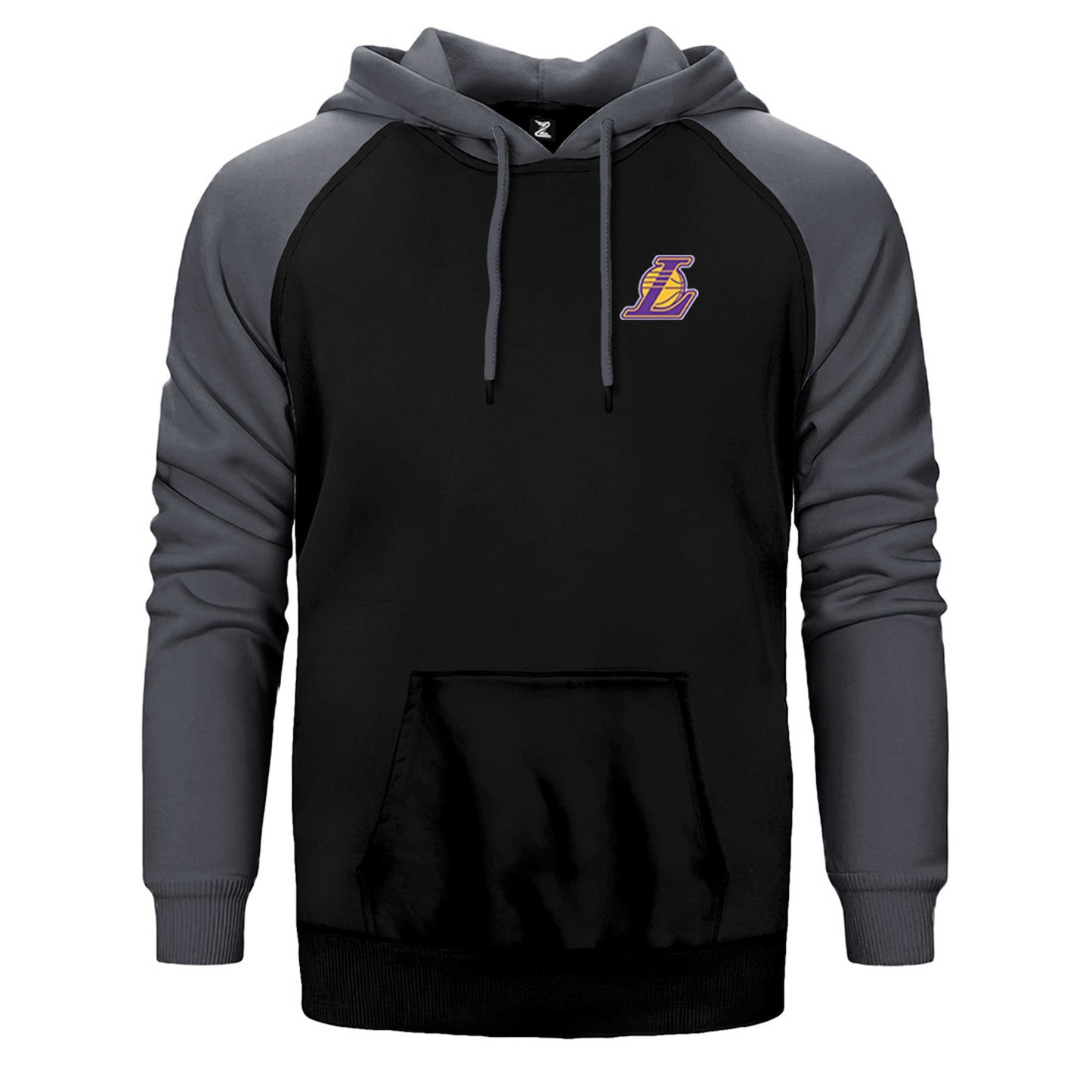 Los Angeles Lakers Logo Çift Renk Reglan Kol Sweatshirt / Hoodie