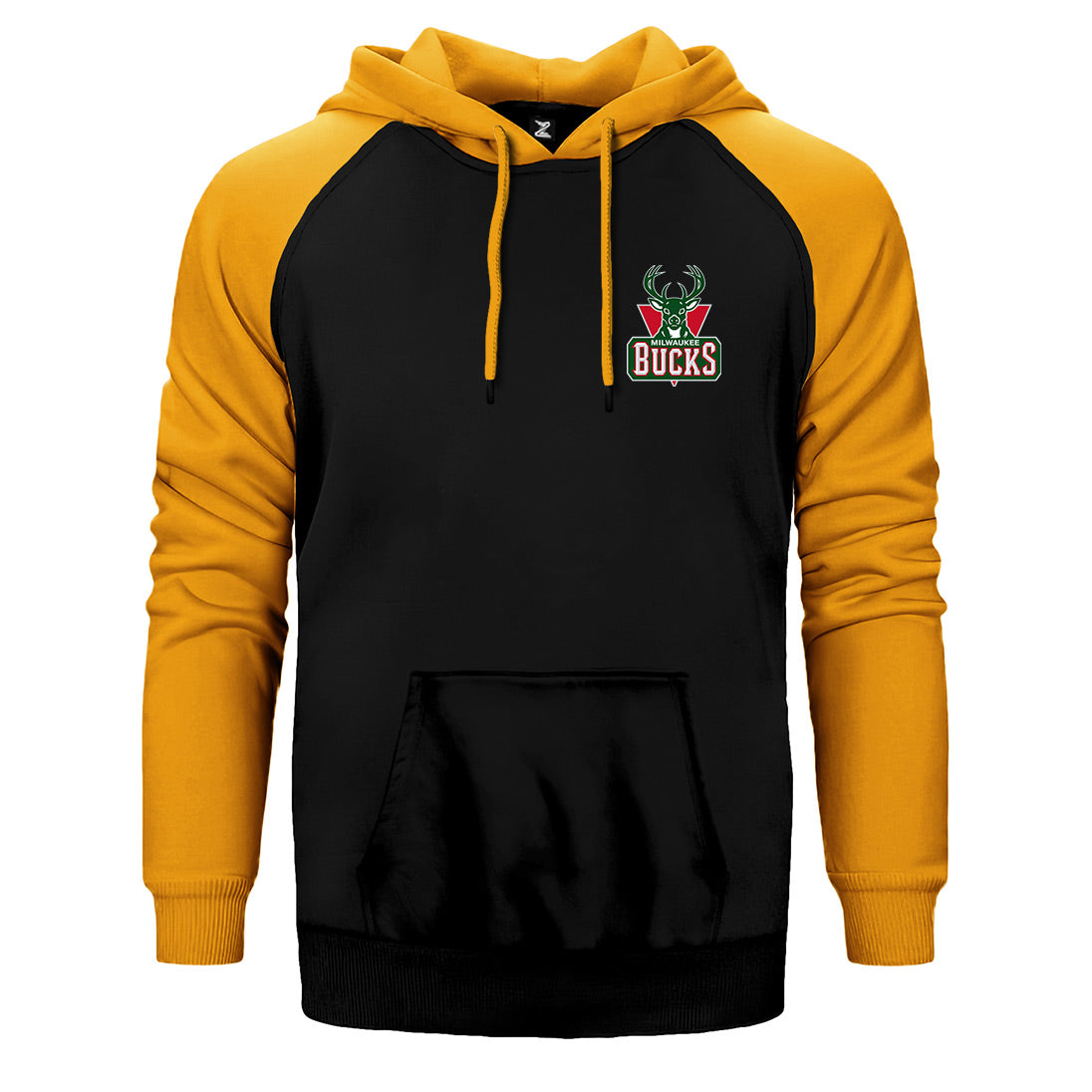 Milwaukee Bucks Green Logo Çift Renk Reglan Kol Sweatshirt / Hoodie