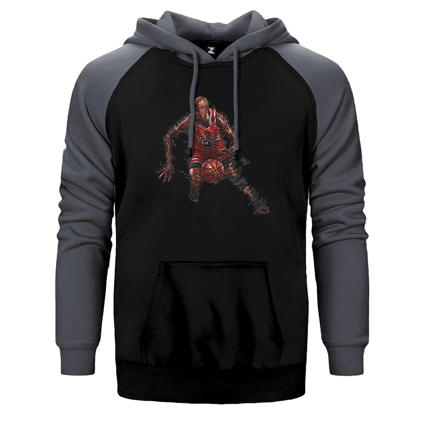 Micheal Jordan 23 Silhouette Çift Renk Reglan Kol Sweatshirt / Hoodie