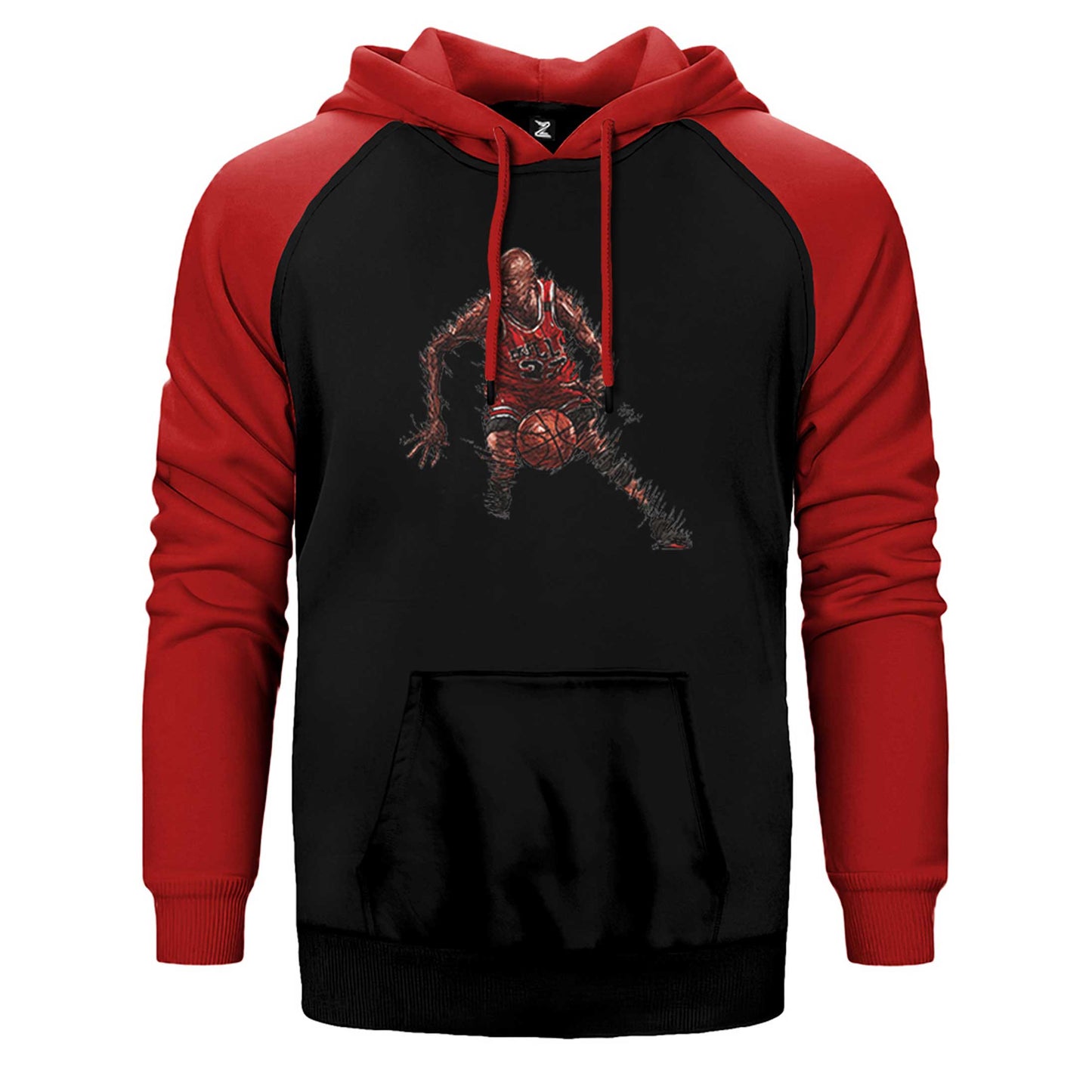 Micheal Jordan 23 Silhouette Çift Renk Reglan Kol Sweatshirt / Hoodie