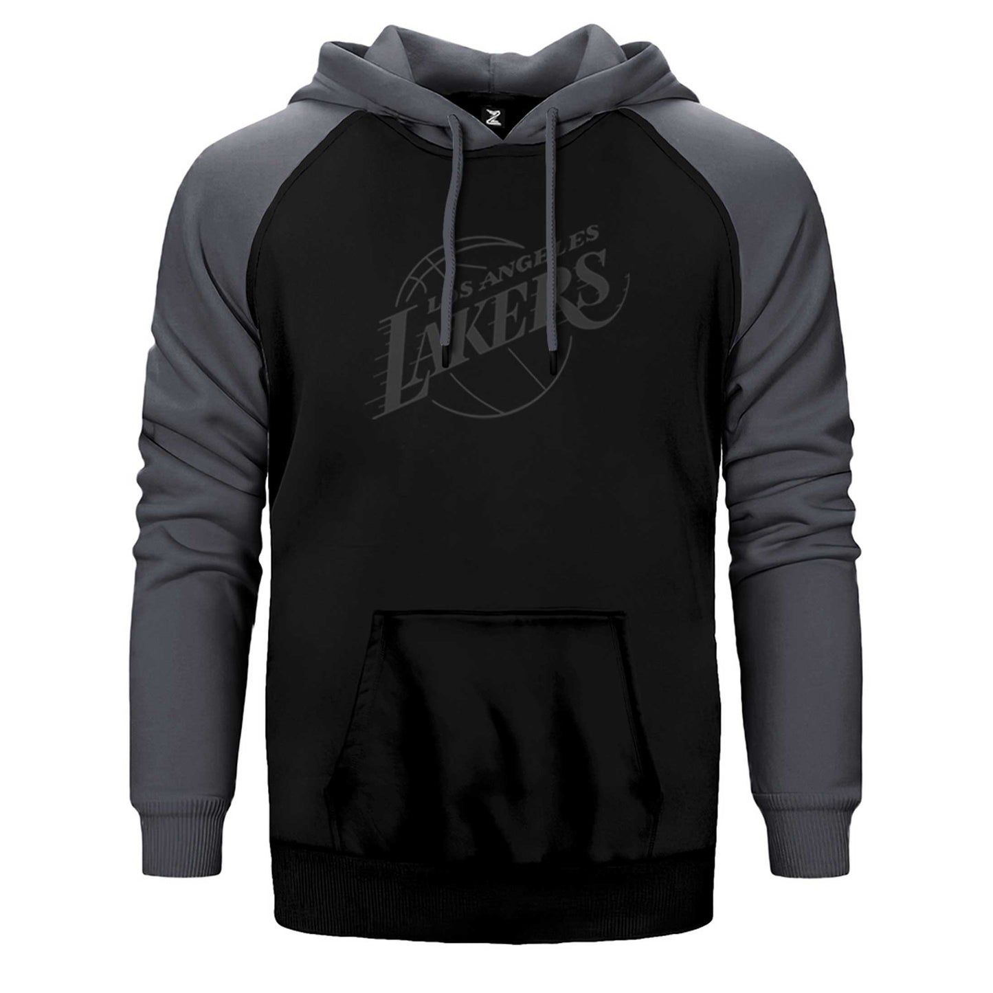 Los Angeles Lakers Grey Silhouette Çift Renk Reglan Kol Sweatshirt / Hoodie