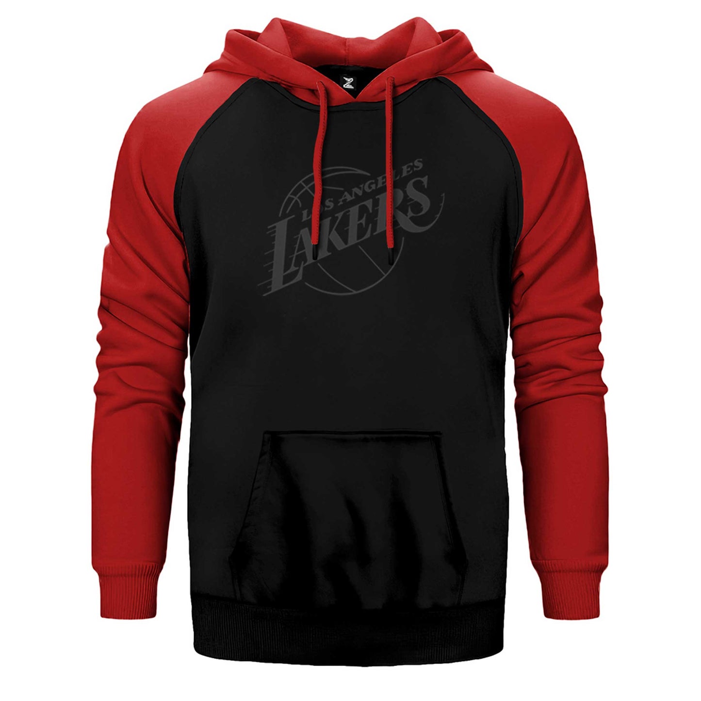 Los Angeles Lakers Grey Silhouette Çift Renk Reglan Kol Sweatshirt / Hoodie