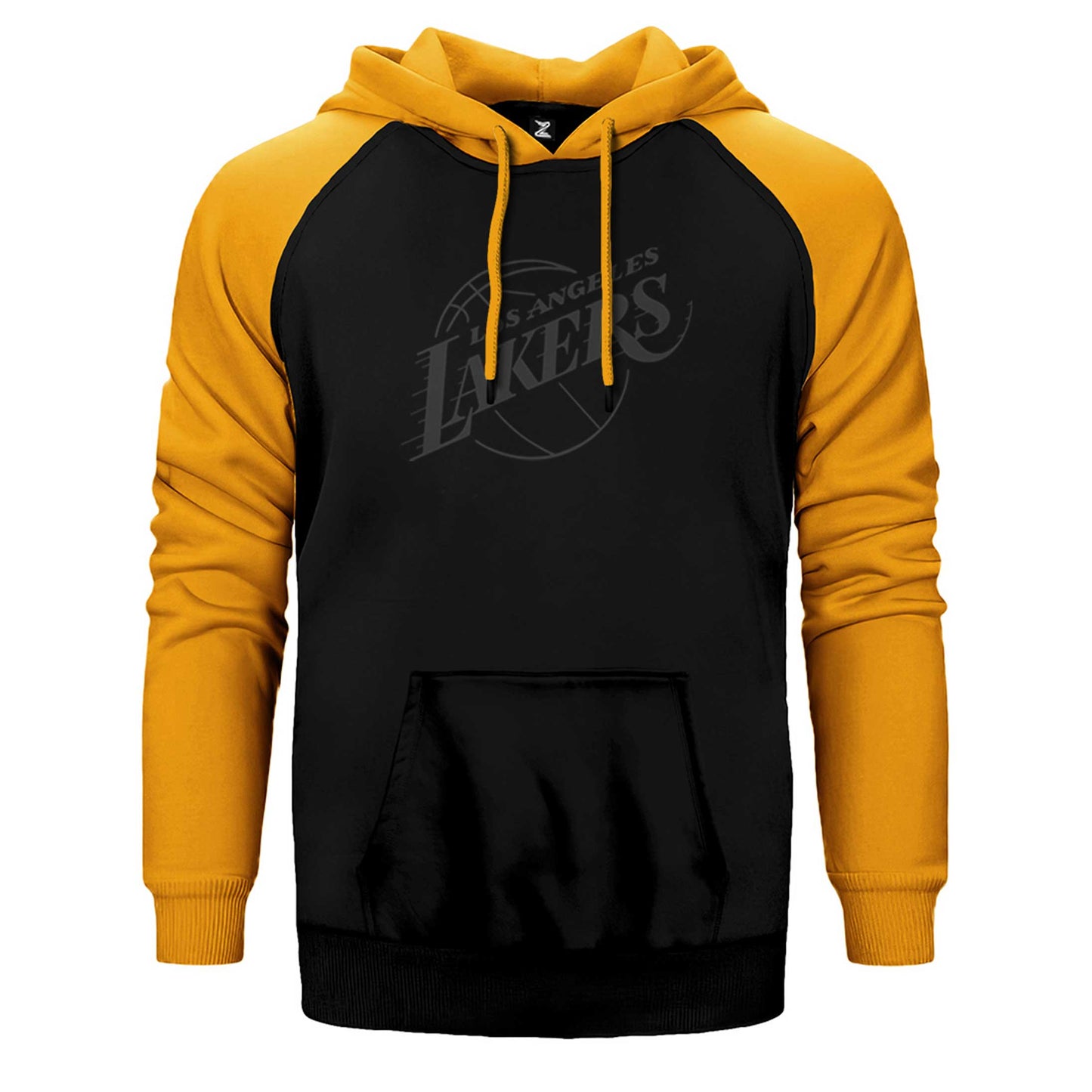Los Angeles Lakers Grey Silhouette Çift Renk Reglan Kol Sweatshirt / Hoodie