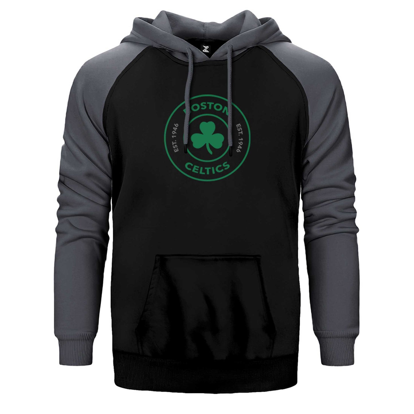 Boston Celtics Logo Çift Renk Reglan Kol Sweatshirt / Hoodie