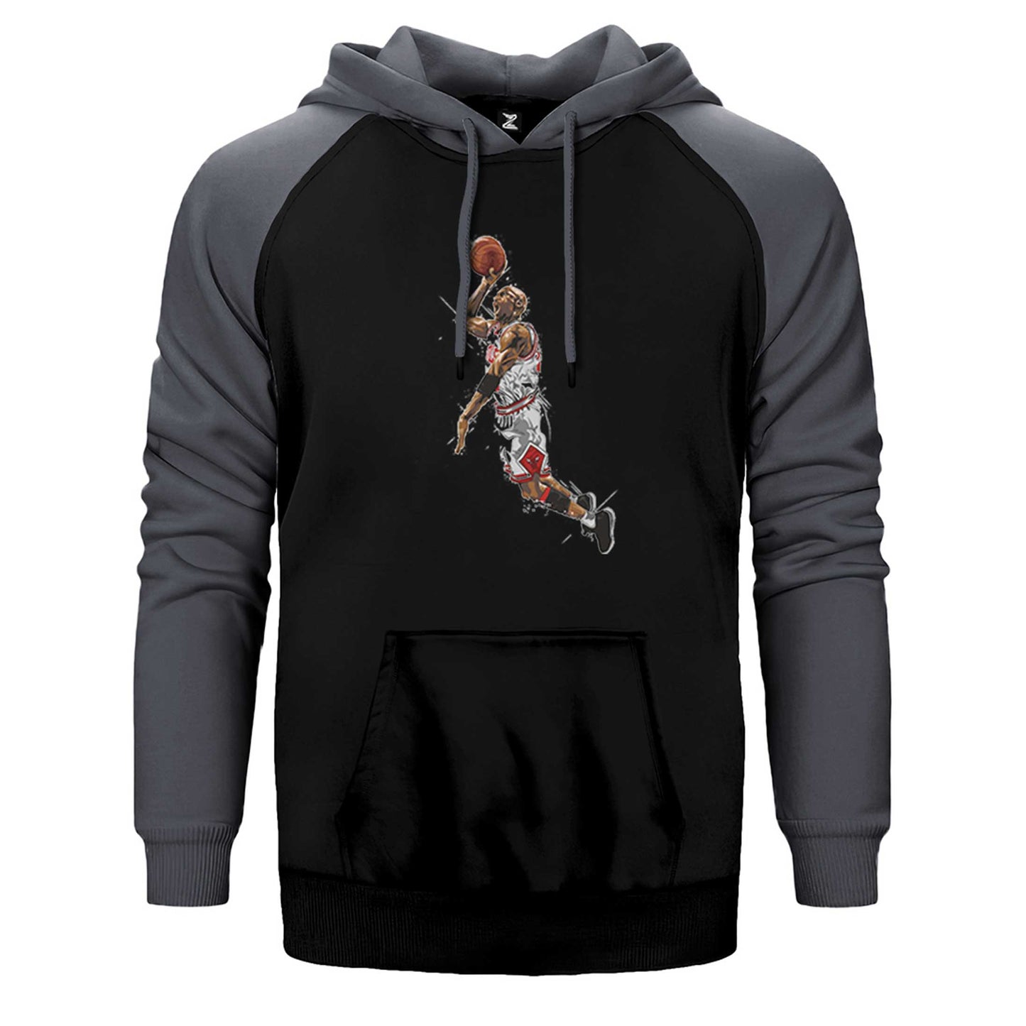 Micheal Jordan Attempt Çift Renk Reglan Kol Sweatshirt / Hoodie