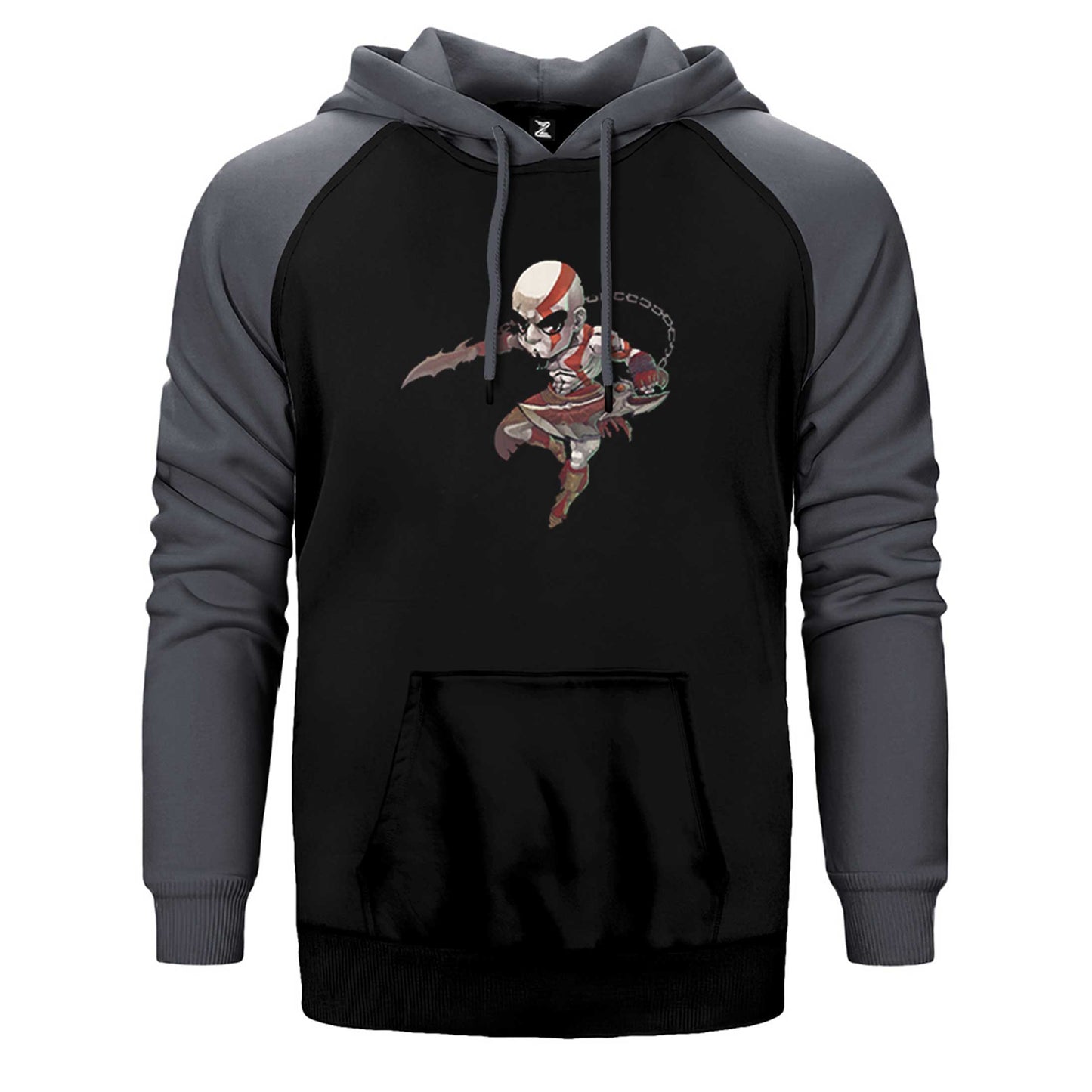 God Of War Kratos Cartoon Çift Renk Reglan Kol Sweatshirt / Hoodie