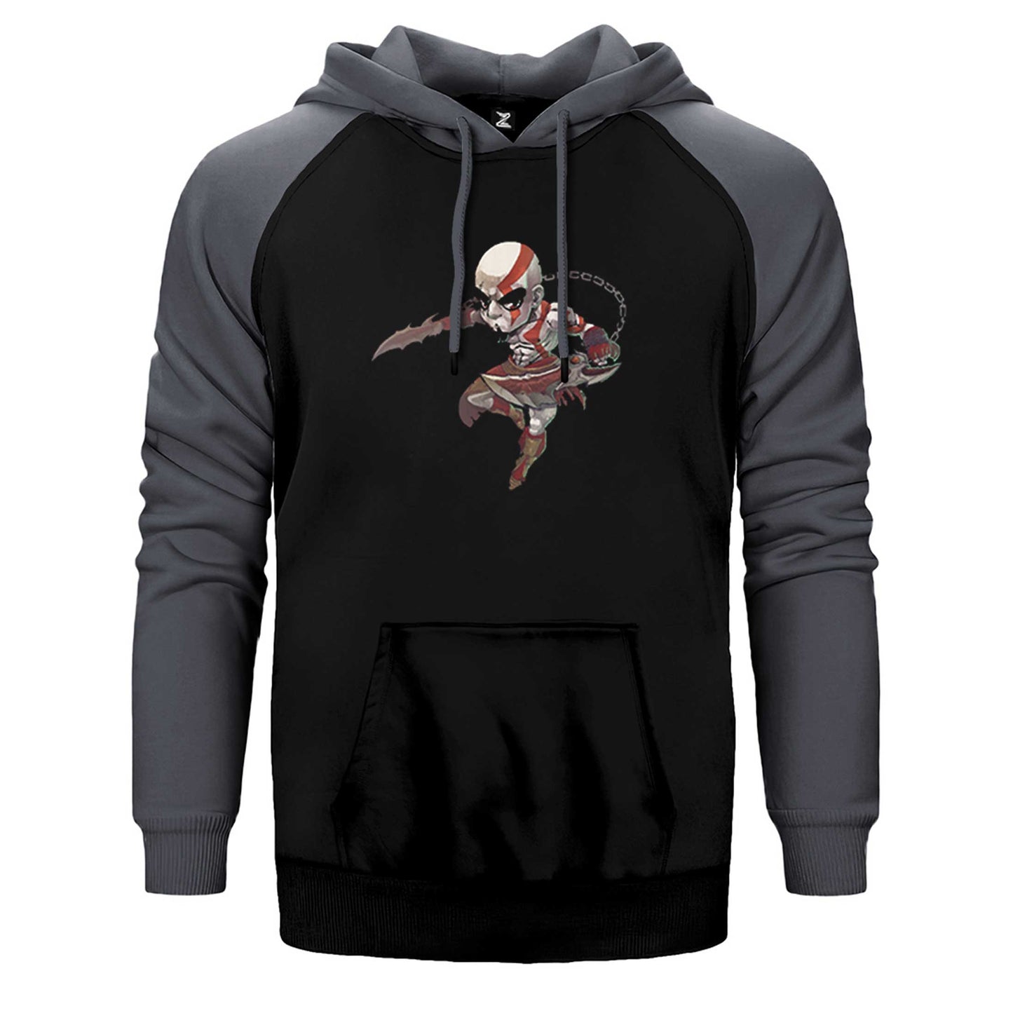 God Of War Kratos Cartoon Çift Renk Reglan Kol Sweatshirt / Hoodie