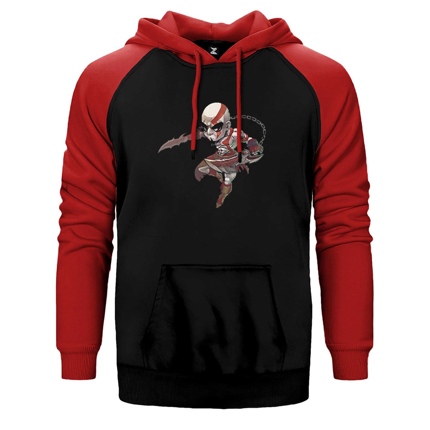 God Of War Kratos Cartoon Çift Renk Reglan Kol Sweatshirt / Hoodie