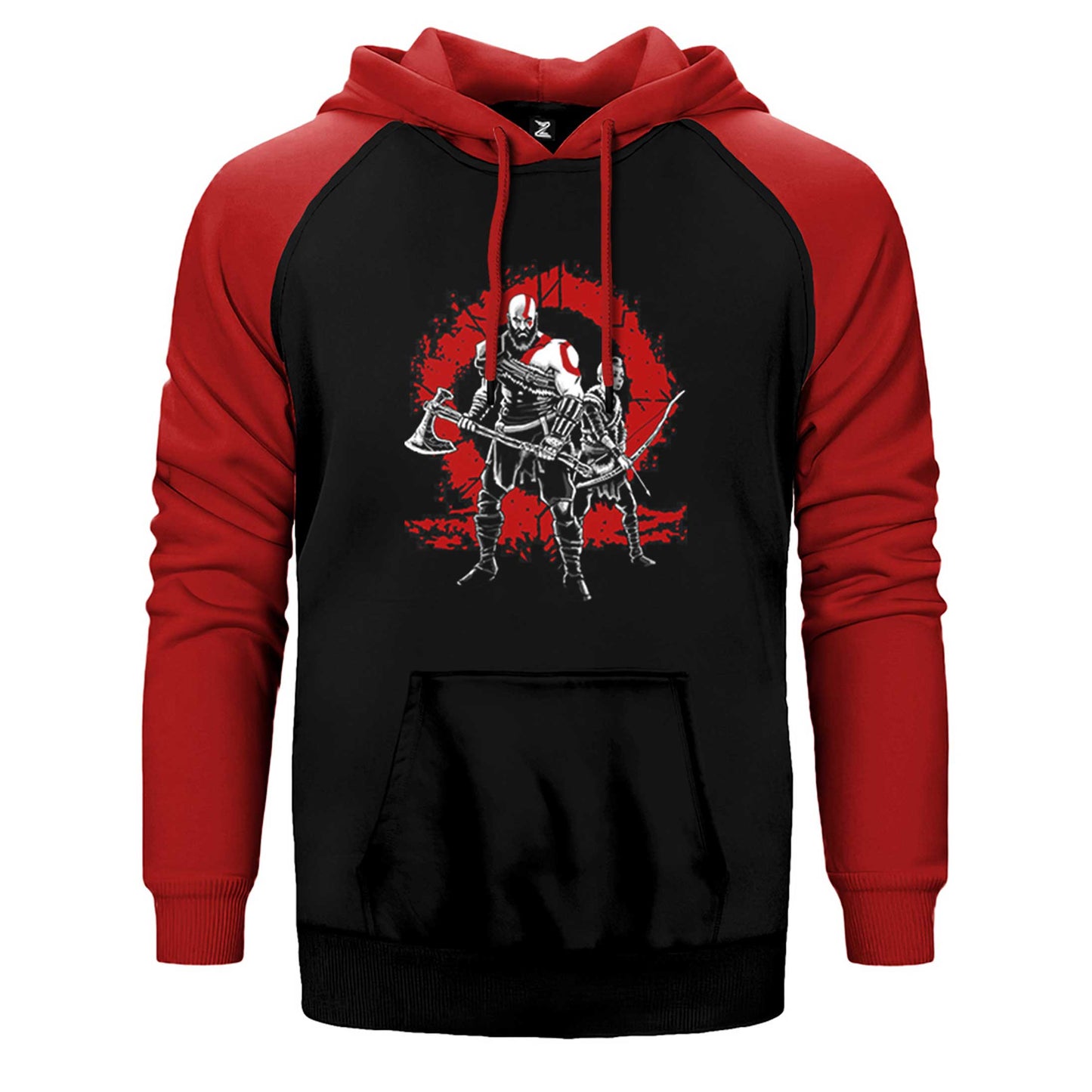 God Of War Logo Lineage Çift Renk Reglan Kol Sweatshirt / Hoodie