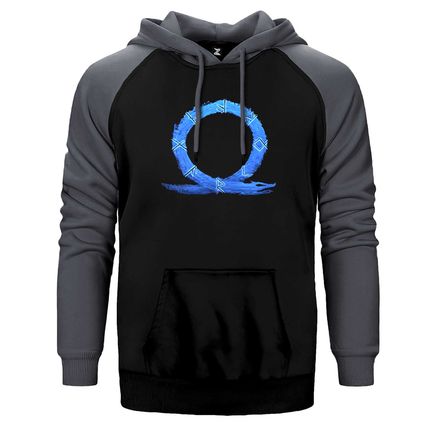 God of War Ragnarok Blue Logo Çift Renk Reglan Kol Sweatshirt / Hoodie