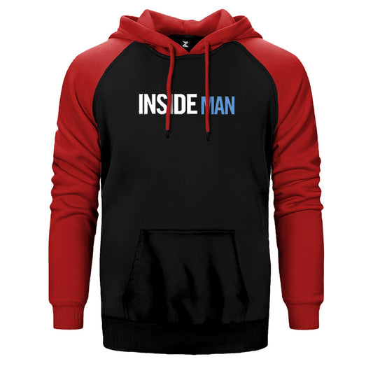Insade Man Blue Çift Renk Reglan Kol Sweatshirt / Hoodie
