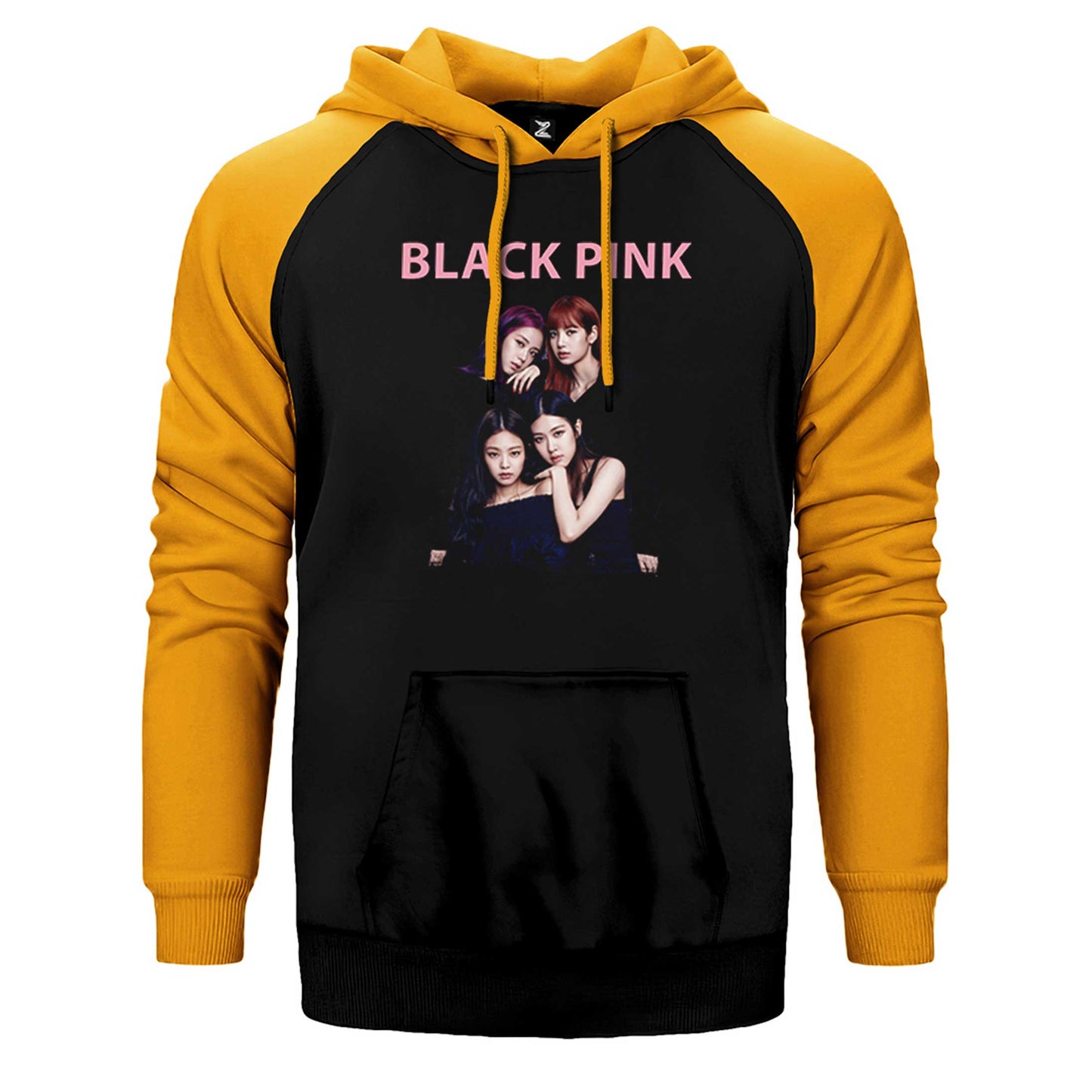 Blackpink Siluet Çift Renk Reglan Kol Sweatshirt / Hoodie