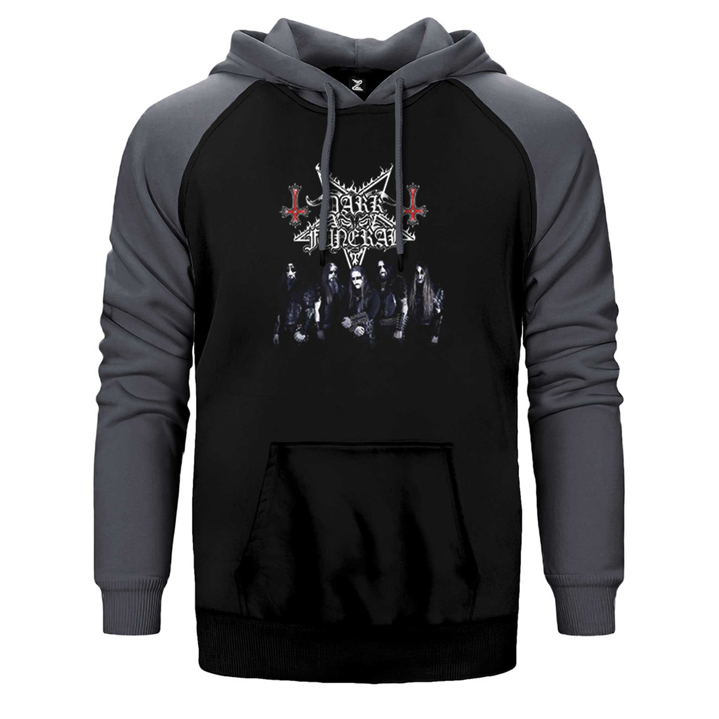 Dark Funeral Grup Face Çift Renk Reglan Kol Sweatshirt / Hoodie