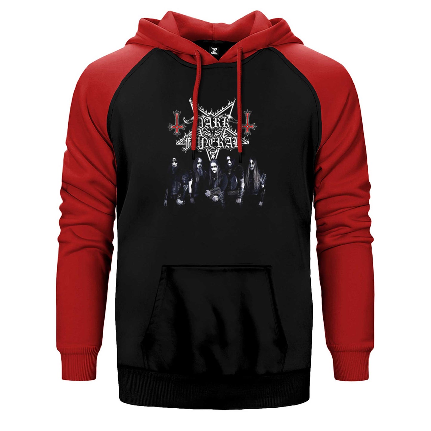 Dark Funeral Grup Face Çift Renk Reglan Kol Sweatshirt / Hoodie