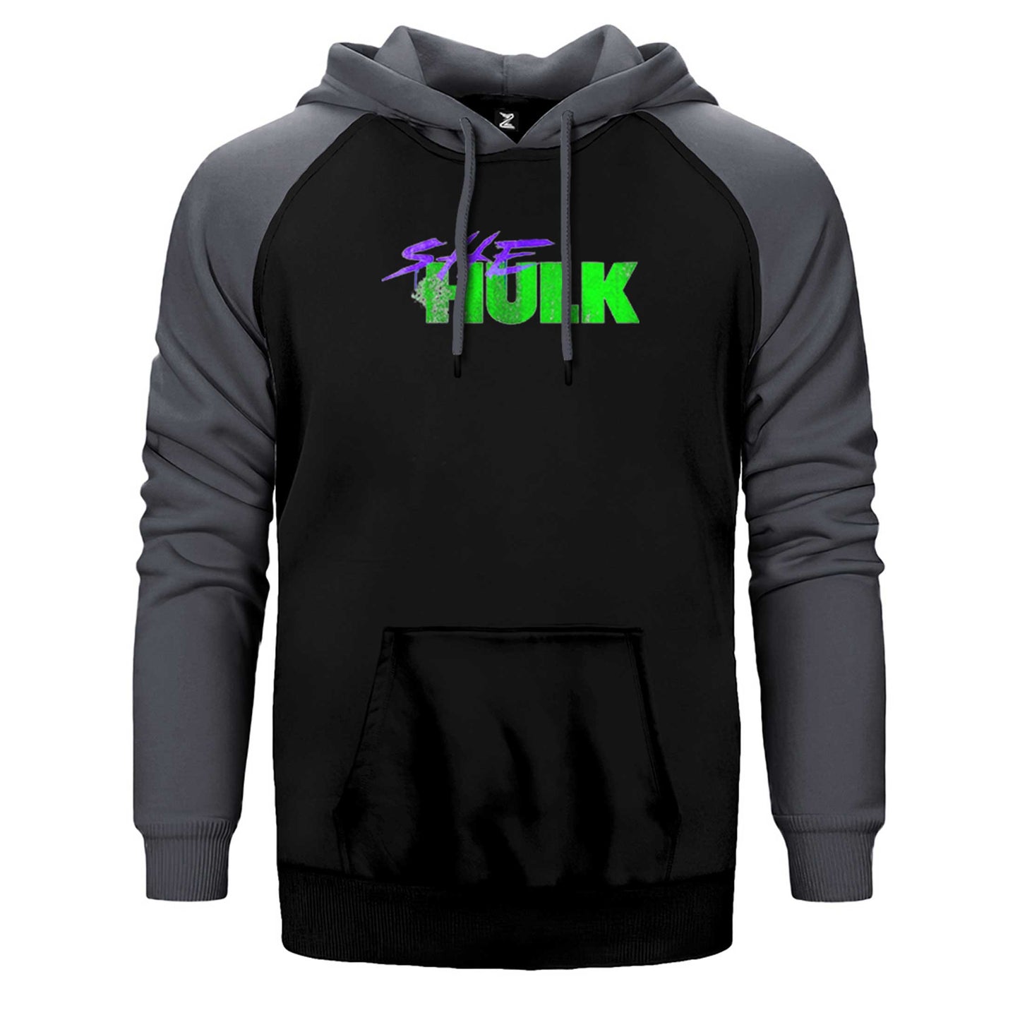 She Hulk Logo Çift Renk Reglan Kol Sweatshirt / Hoodie