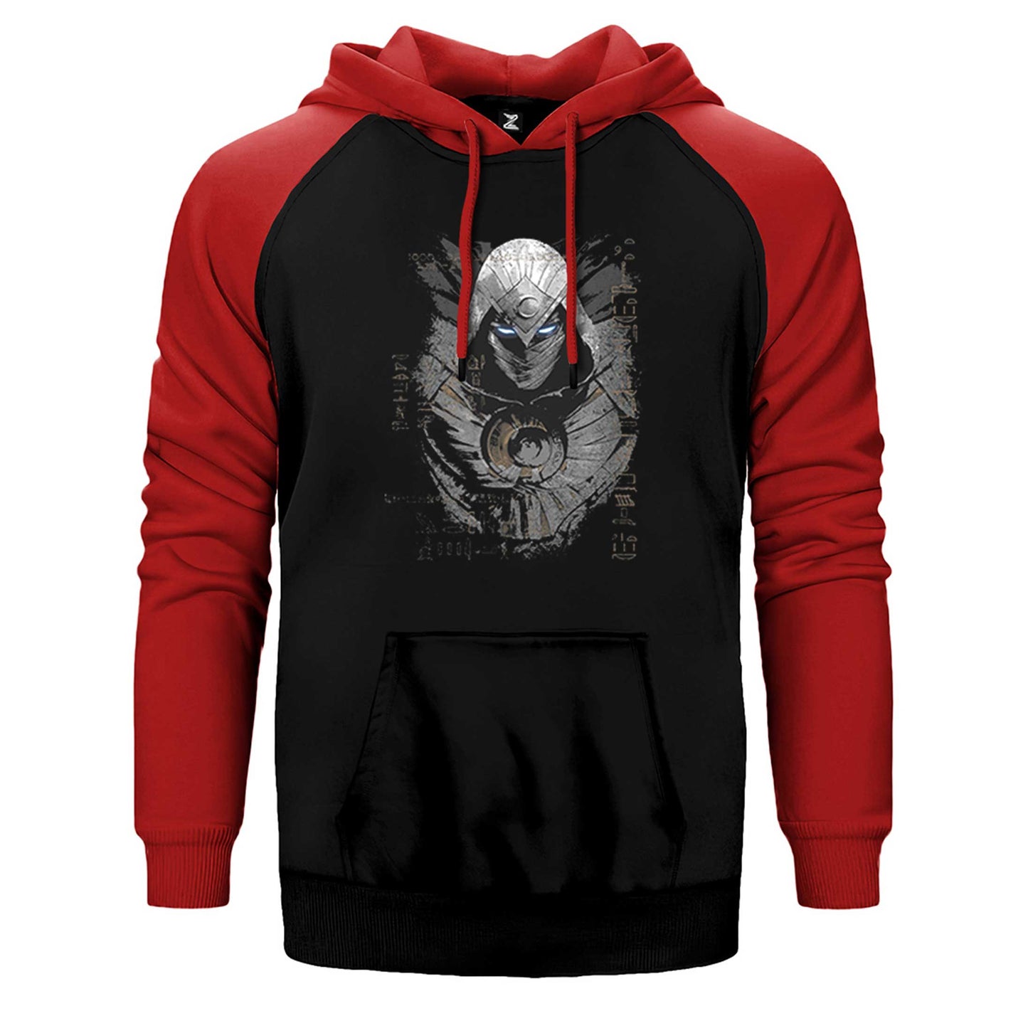 Moon Knight Warrios Face Çift Renk Reglan Kol Sweatshirt / Hoodie