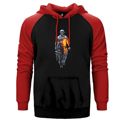 Call Of Duty Skull Warrior Çift Renk Reglan Kol Sweatshirt / Hoodie
