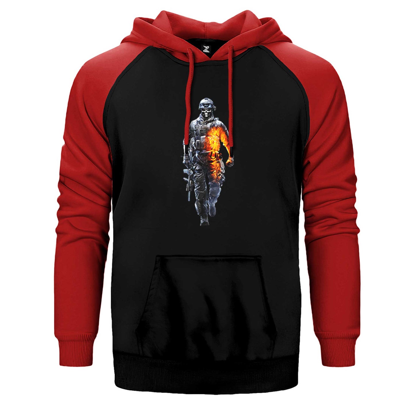 Call Of Duty Skull Warrior Çift Renk Reglan Kol Sweatshirt / Hoodie