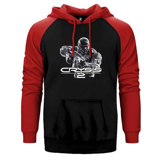 Crysis Black Masked Fighter Çift Renk Reglan Kol Sweatshirt / Hoodie