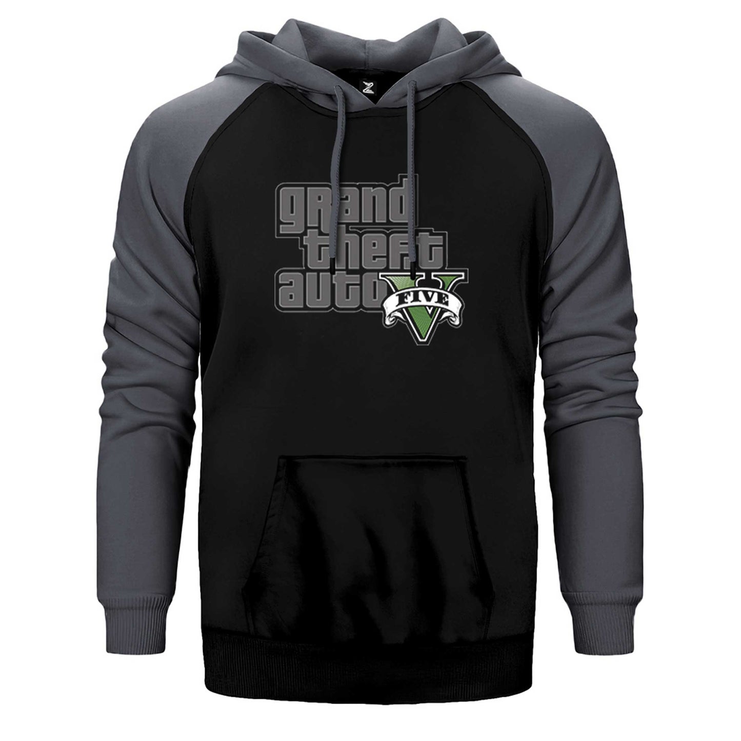 Grand Theft Auto Cobweb Logo Çift Renk Reglan Kol Sweatshirt / Hoodie