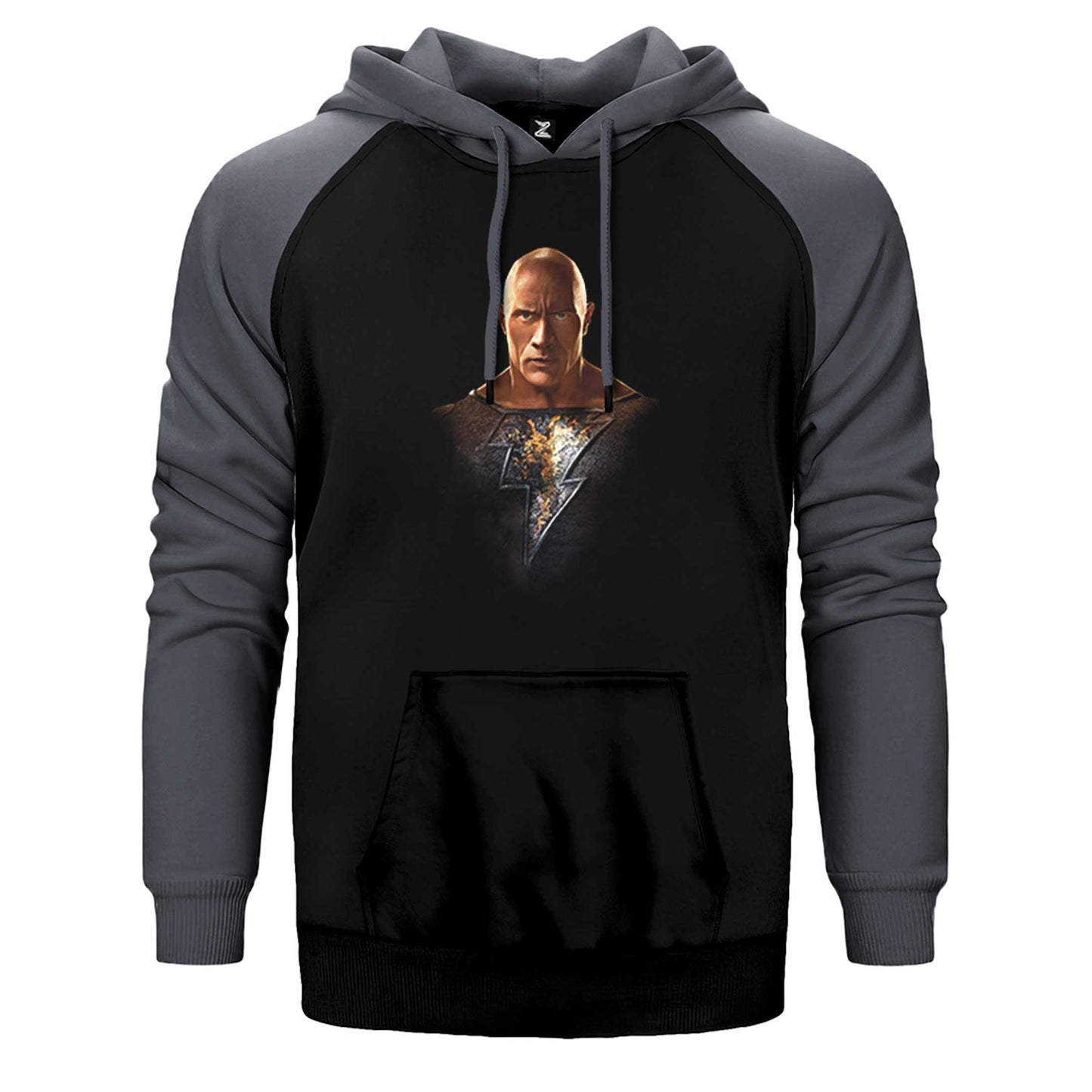 Black Adam Character Çift Renk Reglan Kol Sweatshirt / Hoodie