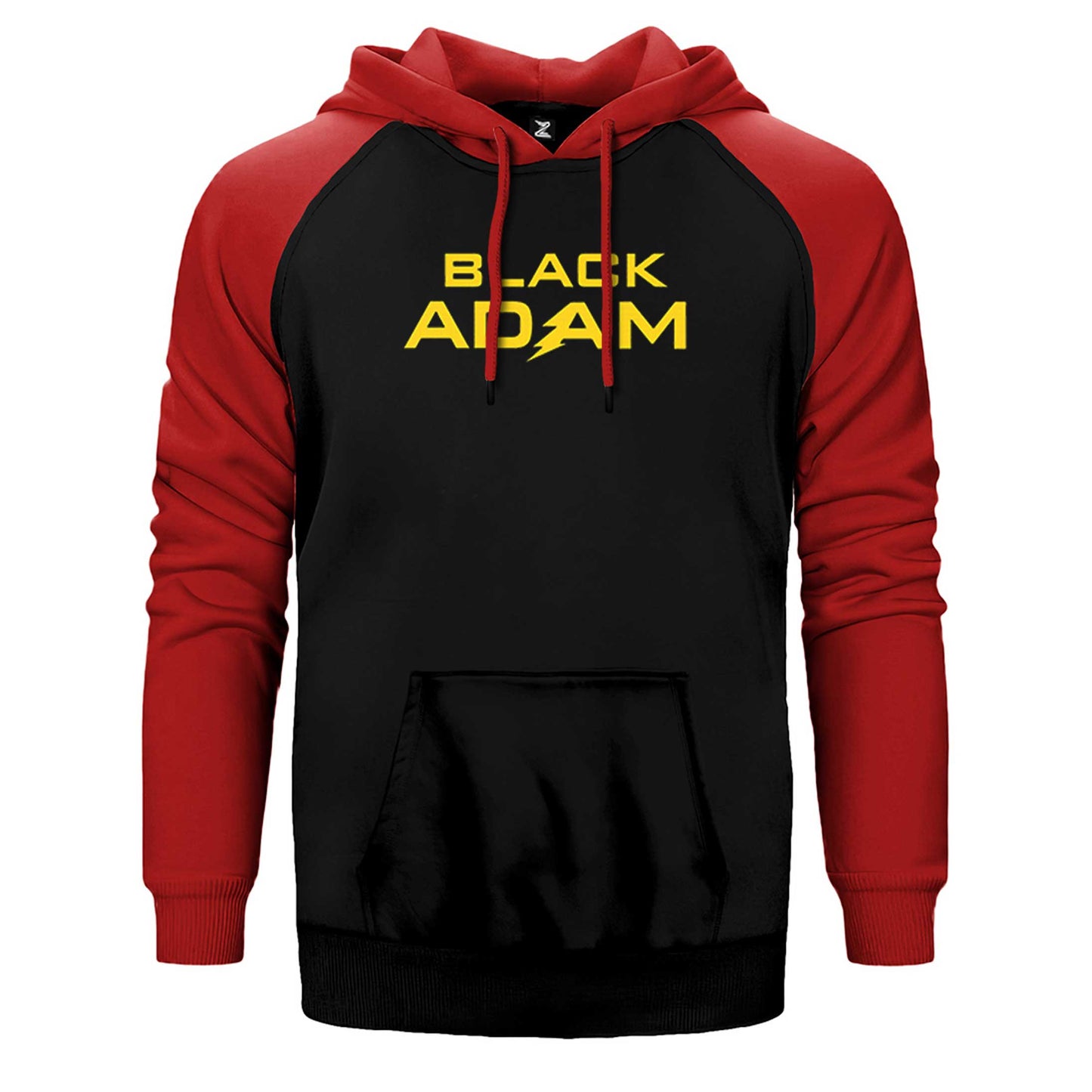 Black Adam Yellow Text Çift Renk Reglan Kol Sweatshirt / Hoodie