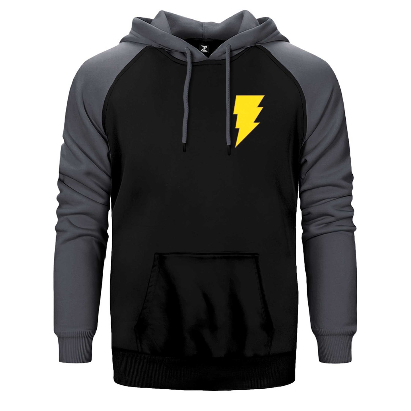 Black Adam Yellow Logo Çift Renk Reglan Kol Sweatshirt / Hoodie