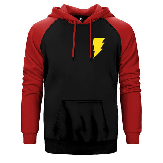 Black Adam Yellow Logo Çift Renk Reglan Kol Sweatshirt / Hoodie