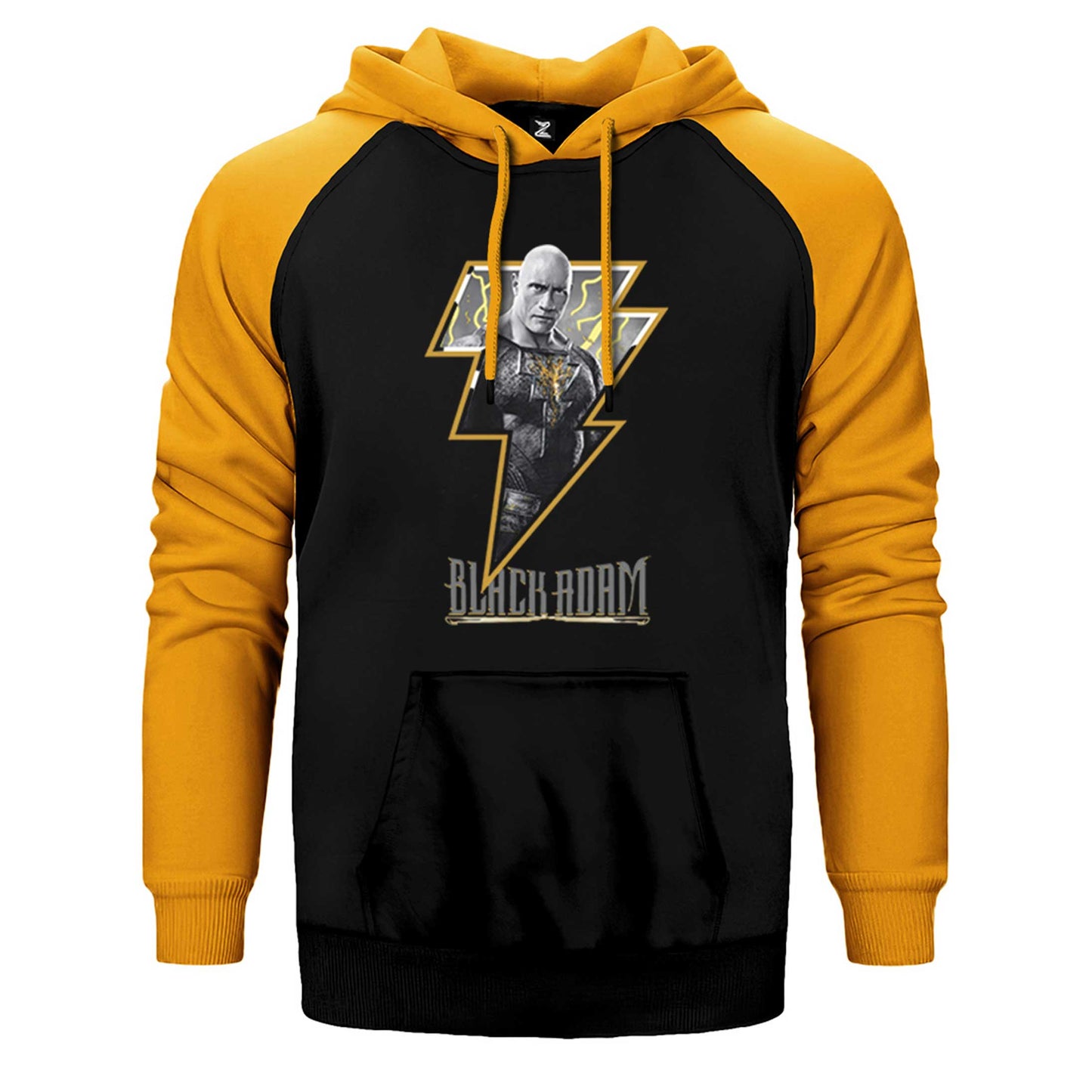 Black Adam Logo Çift Renk Reglan Kol Sweatshirt / Hoodie