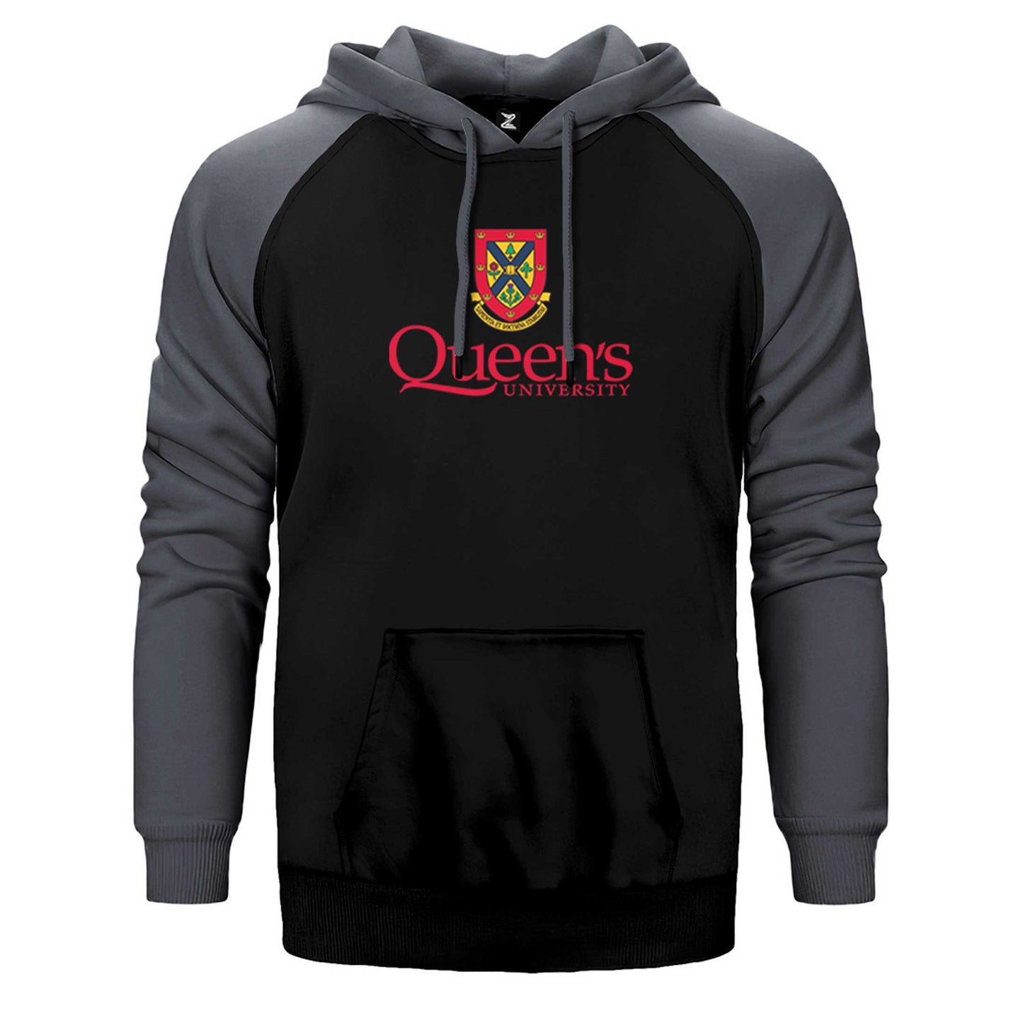 Queen's University Logo Çift Renk Reglan Kol Sweatshirt / Hoodie
