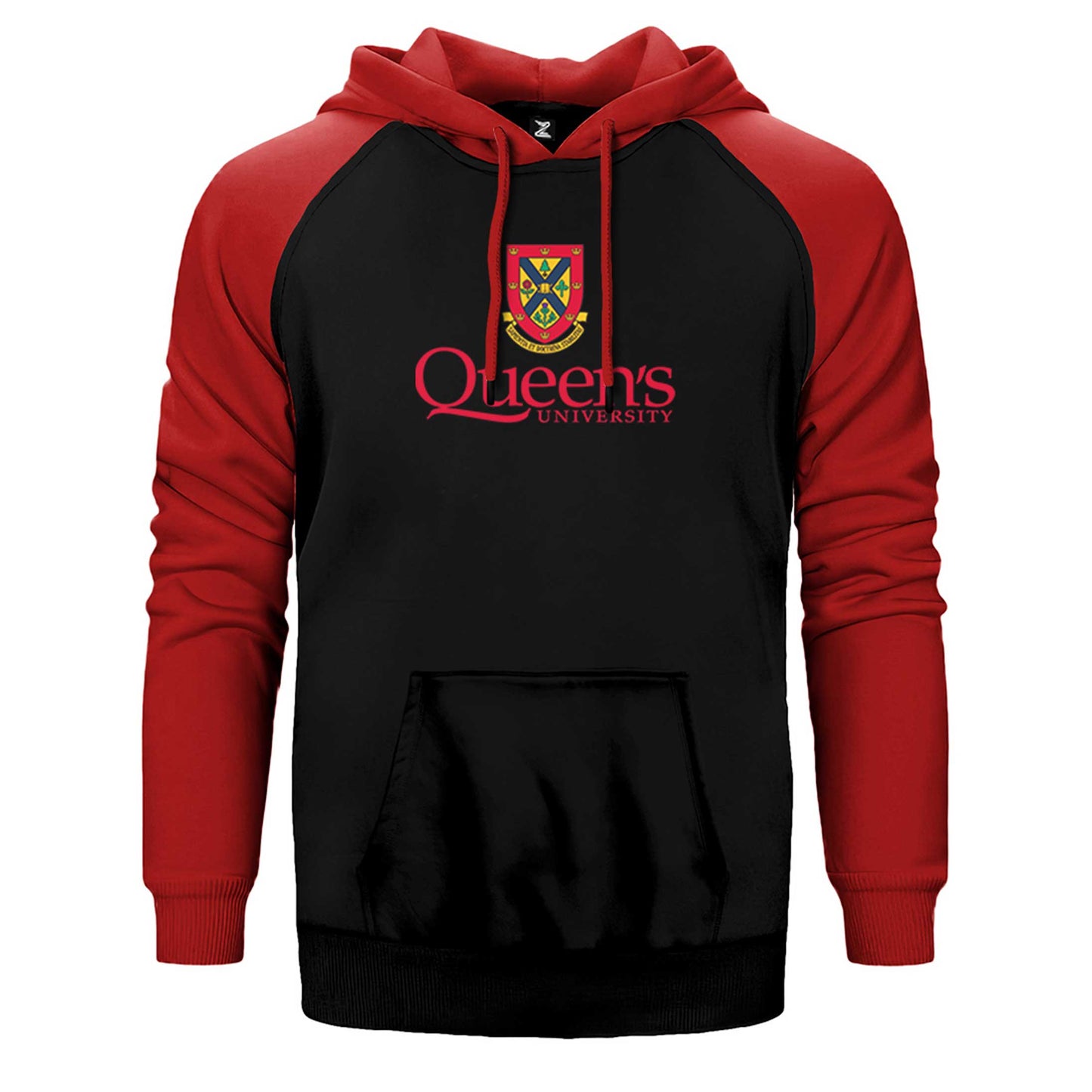 Queen's University Logo Çift Renk Reglan Kol Sweatshirt / Hoodie