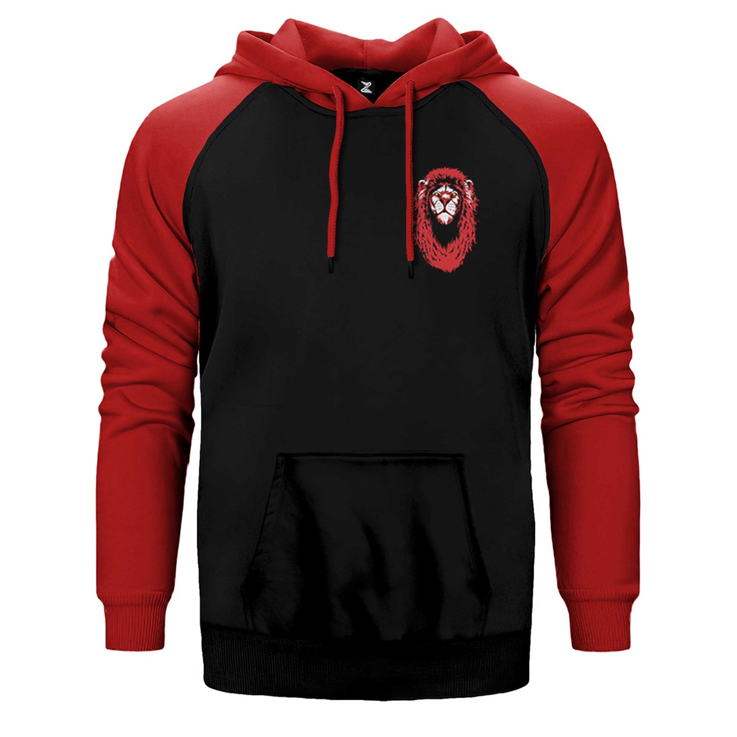 Red Lion Cartoon Çift Renk Reglan Kol Sweatshirt / Hoodie