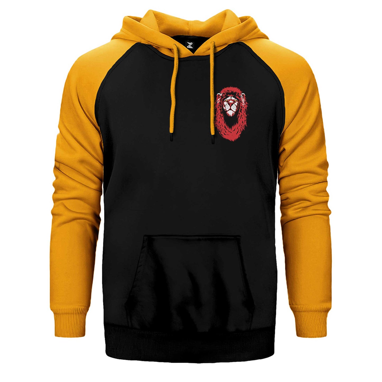 Red Lion Cartoon Çift Renk Reglan Kol Sweatshirt / Hoodie