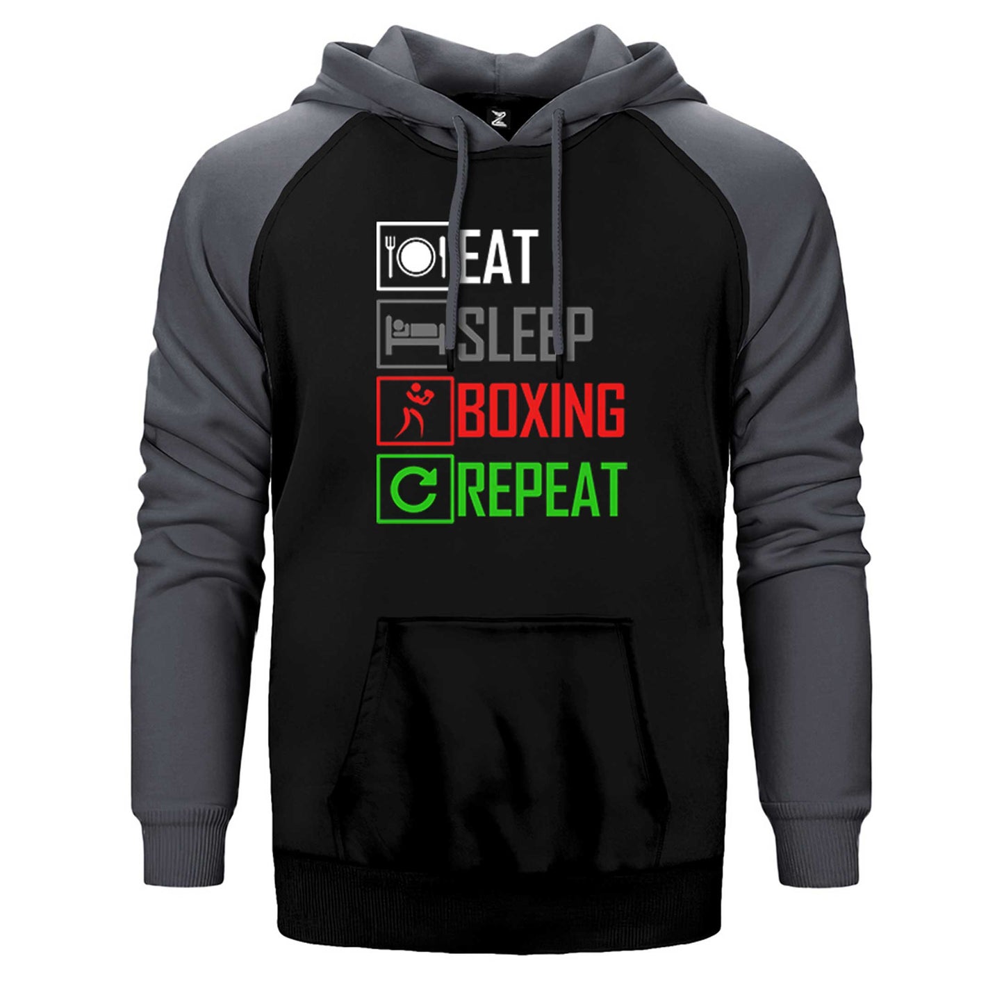 Boxing Repeat Çift Renk Reglan Kol Sweatshirt / Hoodie