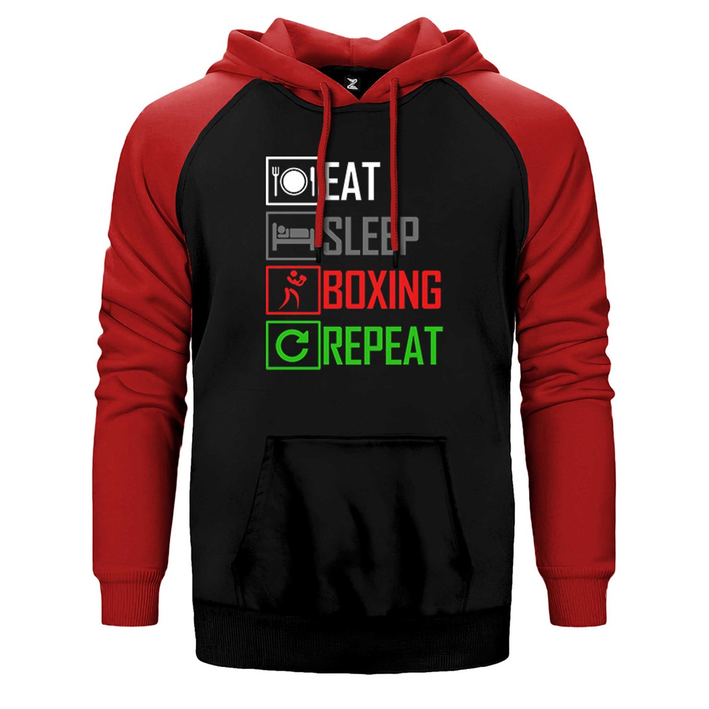 Boxing Repeat Çift Renk Reglan Kol Sweatshirt / Hoodie