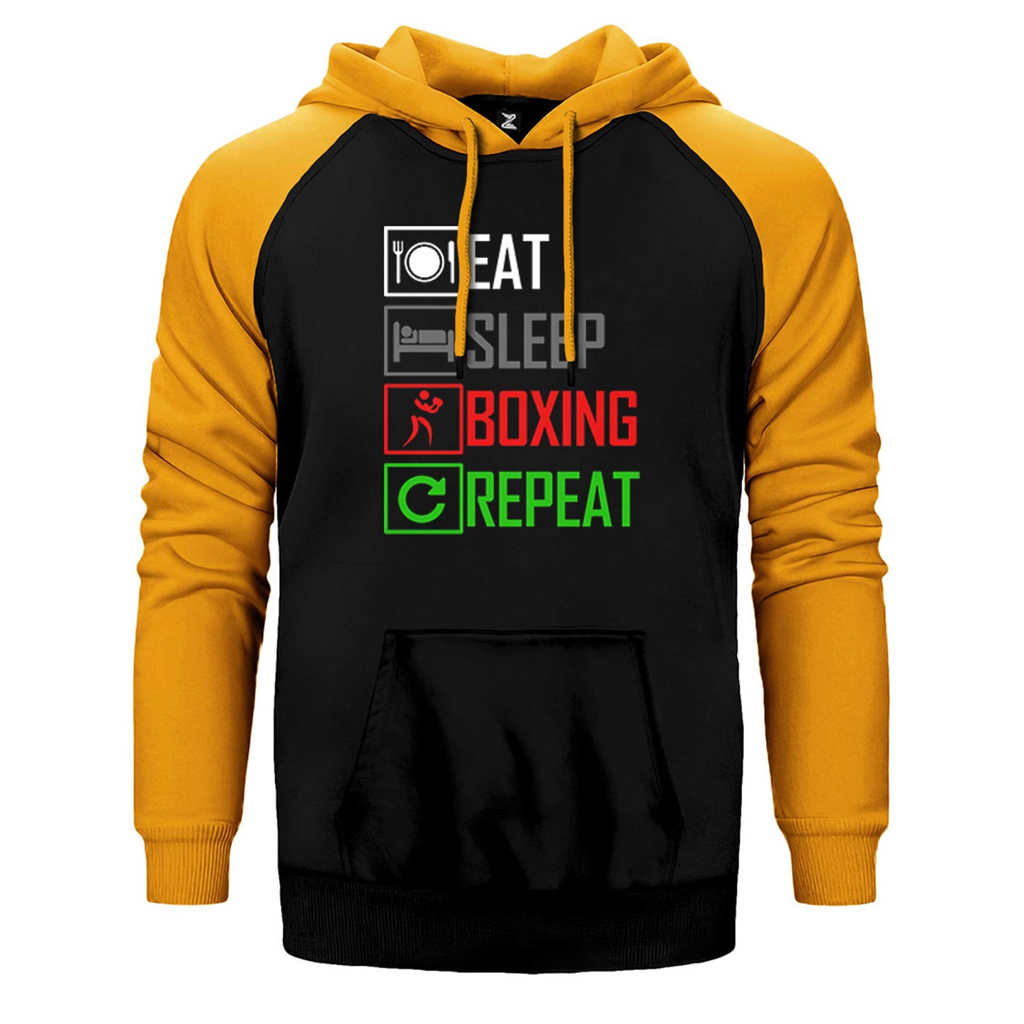 Boxing Repeat Çift Renk Reglan Kol Sweatshirt / Hoodie