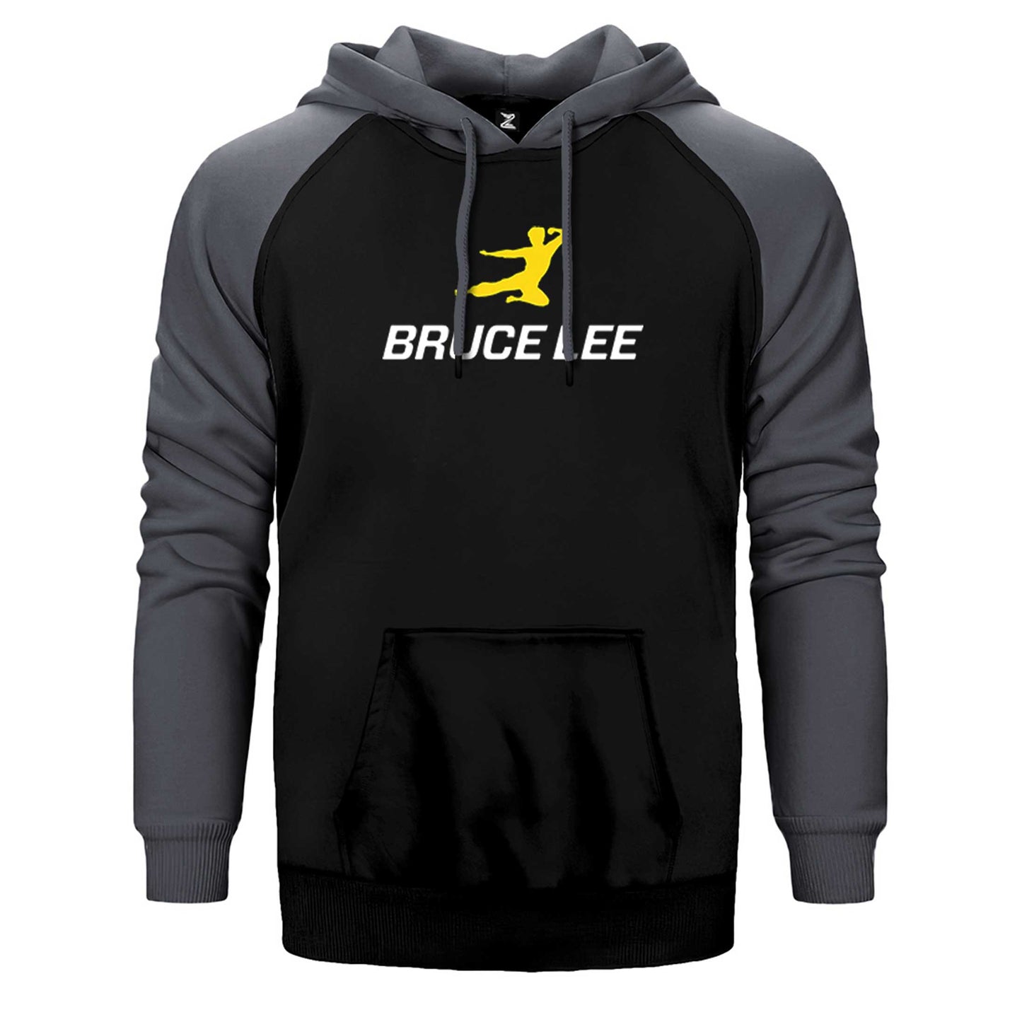 Bruce Lee Yellow Man Çift Renk Reglan Kol Sweatshirt / Hoodie