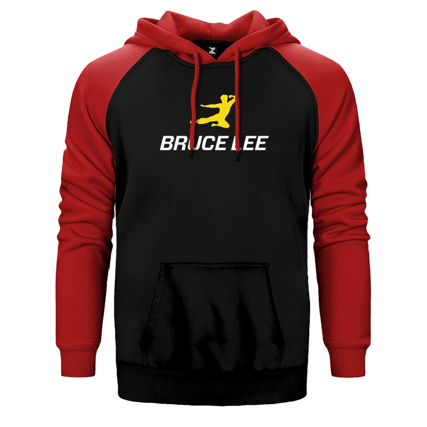 Bruce Lee Yellow Man Çift Renk Reglan Kol Sweatshirt / Hoodie