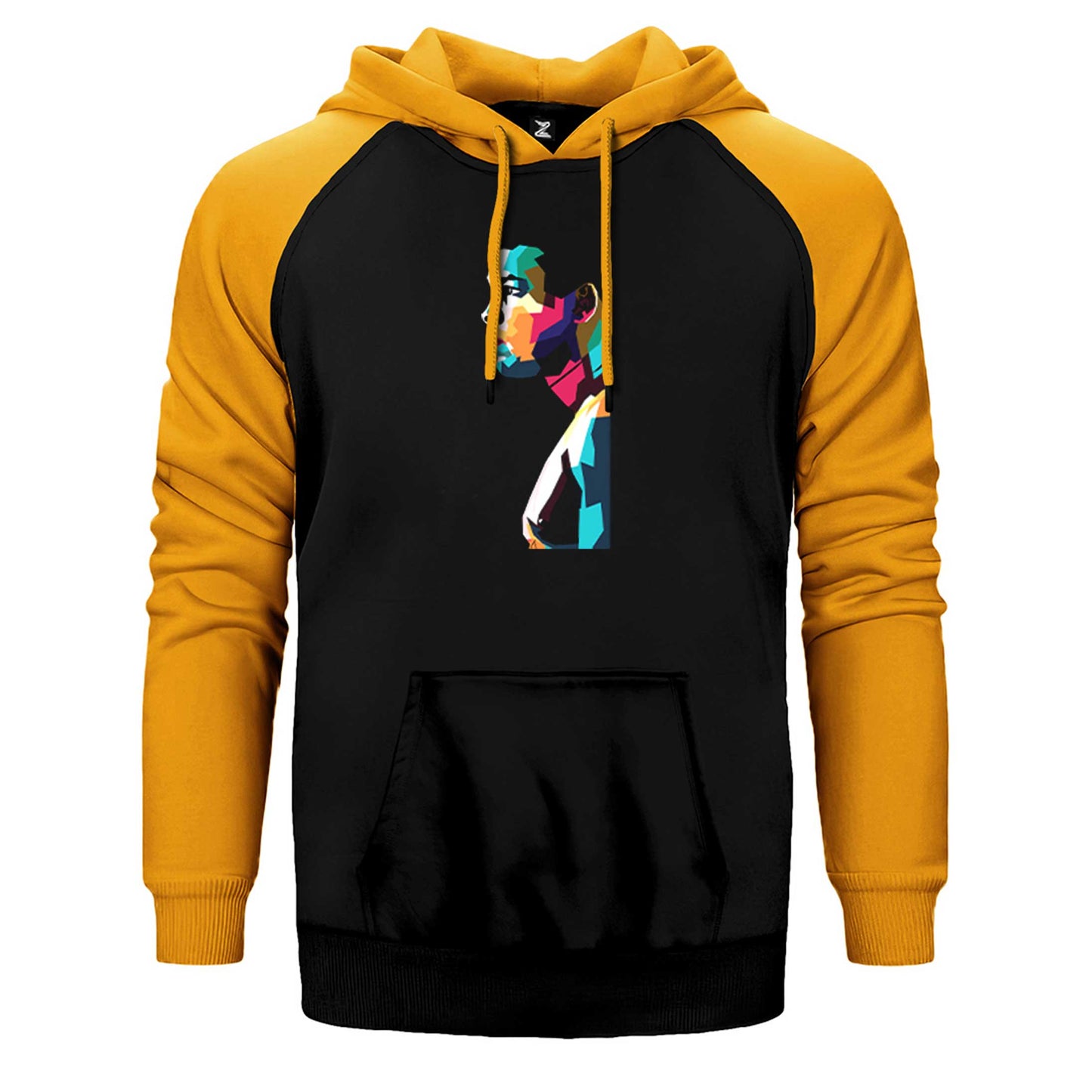 Muhammed Ali Portre Çift Renk Reglan Kol Sweatshirt / Hoodie