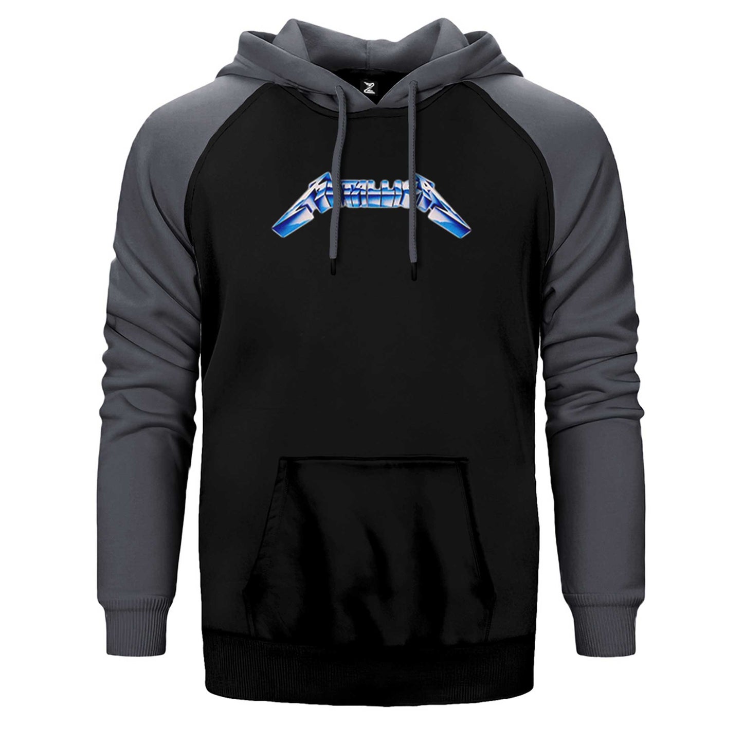 Metallica Logo Blue Çift Renk Reglan Kol Sweatshirt / Hoodie