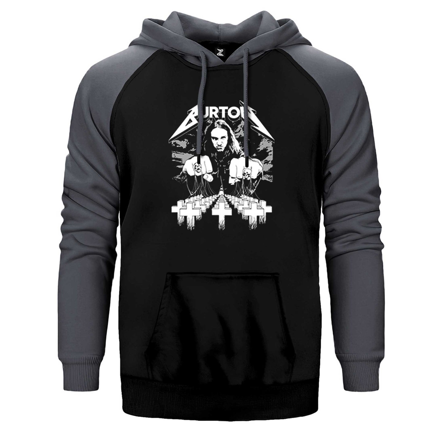 Metallica Cliff Burton Face Çift Renk Reglan Kol Sweatshirt / Hoodie