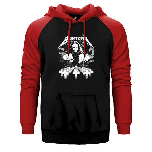 Metallica Cliff Burton Face Çift Renk Reglan Kol Sweatshirt / Hoodie