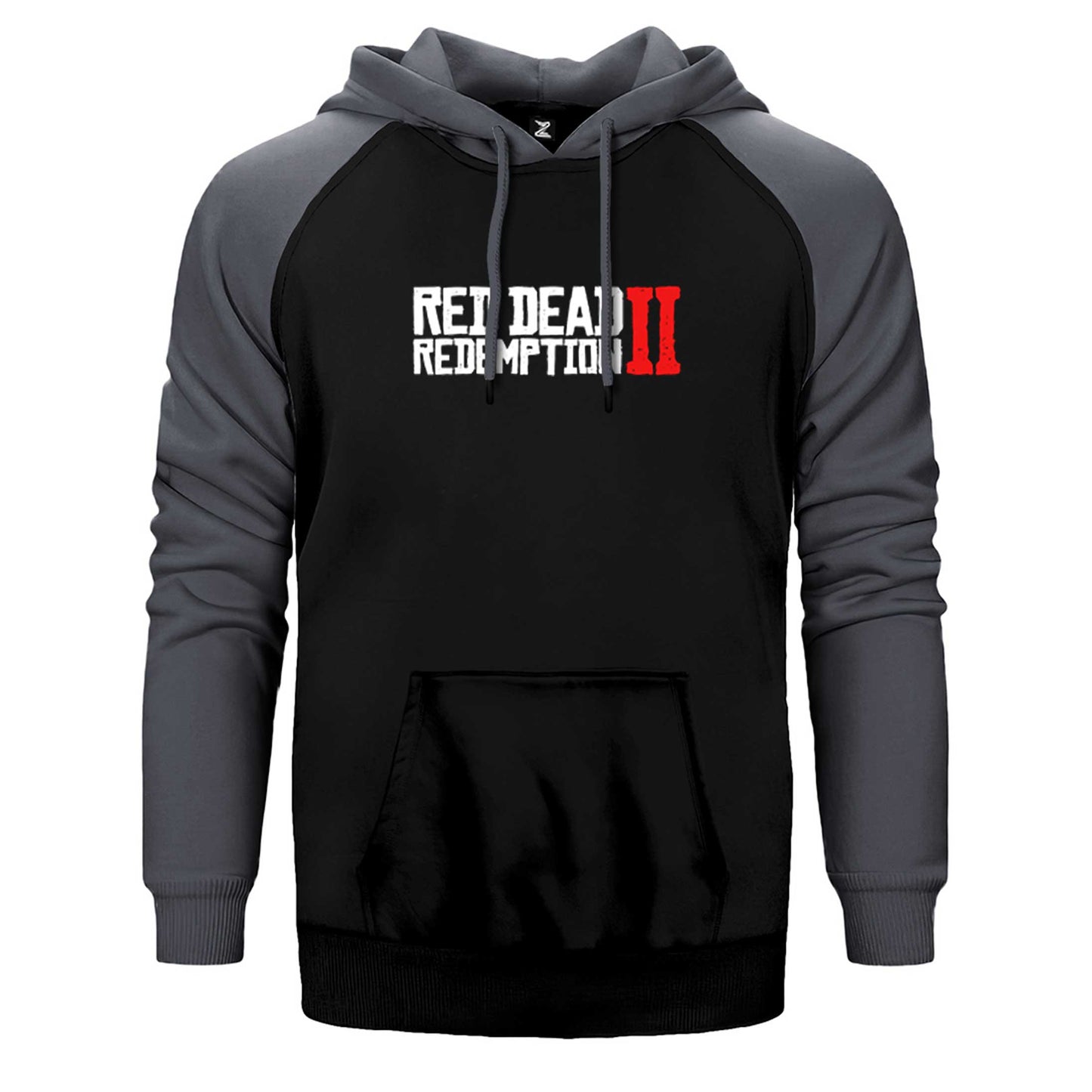 Red Dead Redemption 2 Text Çift Renk Reglan Kol Sweatshirt / Hoodie