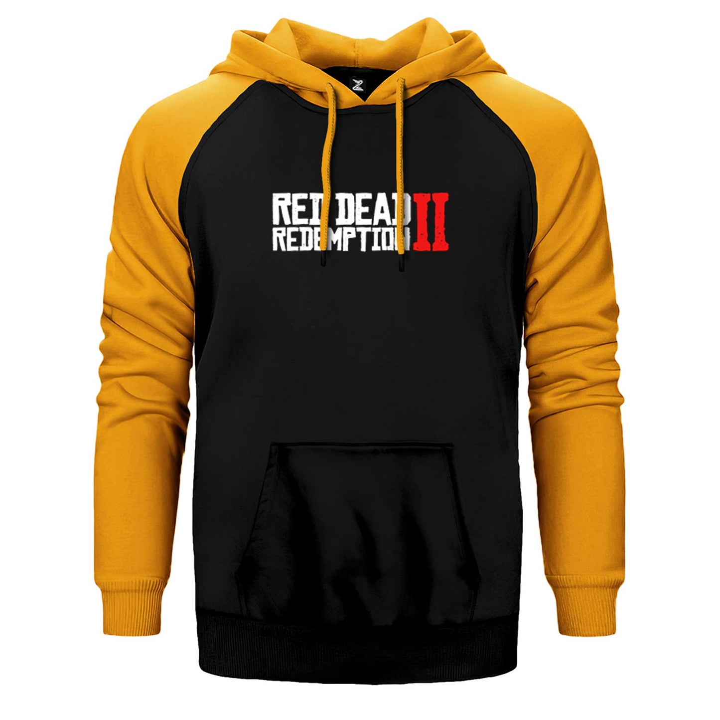 Red Dead Redemption 2 Text Çift Renk Reglan Kol Sweatshirt / Hoodie
