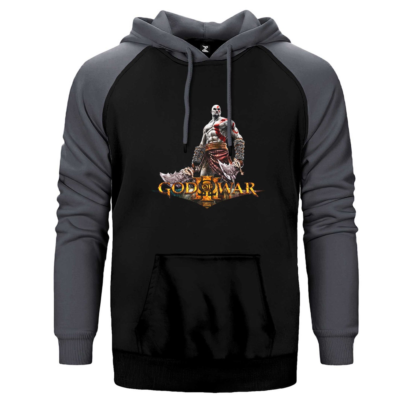 God of War Kratos Siluet Logo Çift Renk Reglan Kol Sweatshirt / Hoodie