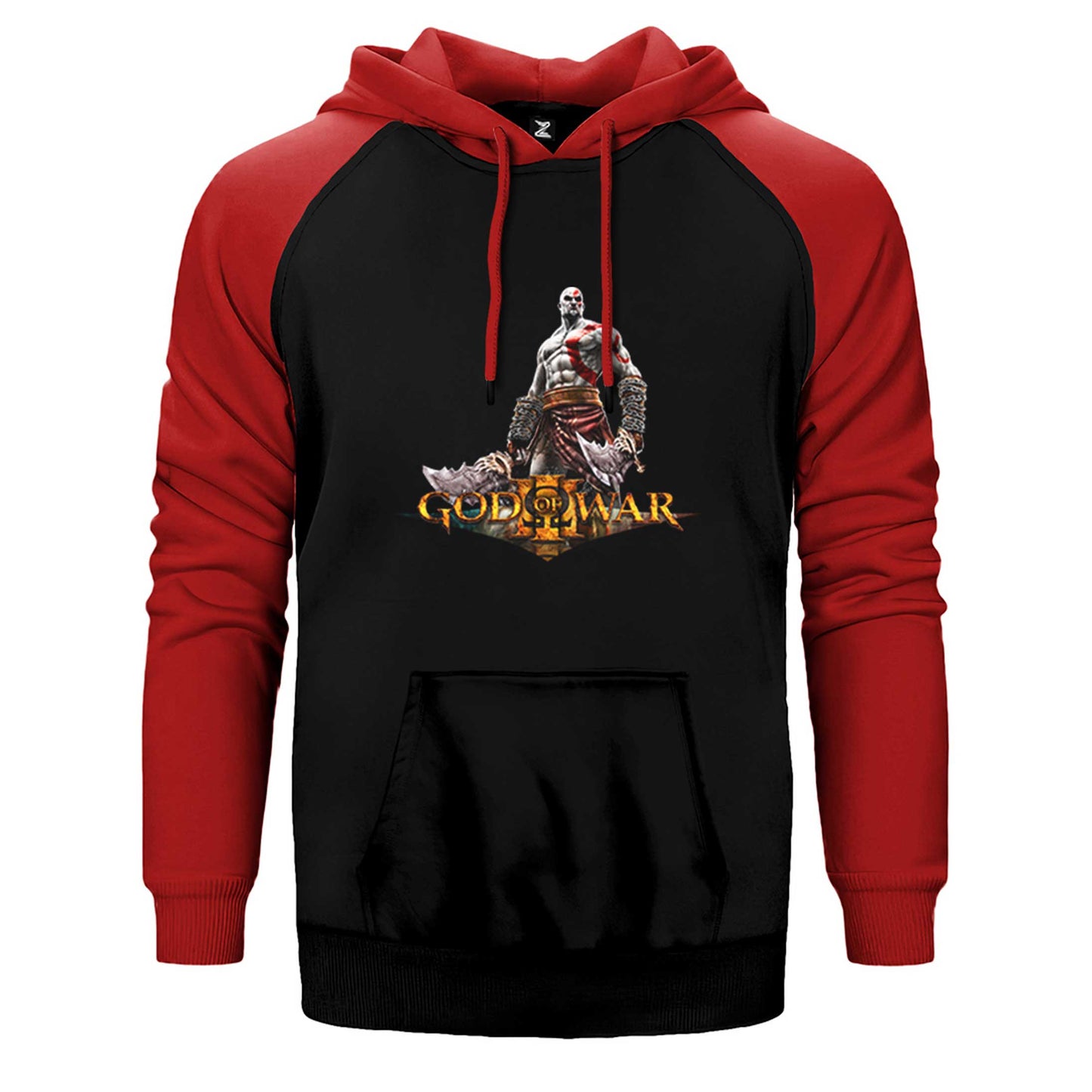 God of War Kratos Siluet Logo Çift Renk Reglan Kol Sweatshirt / Hoodie